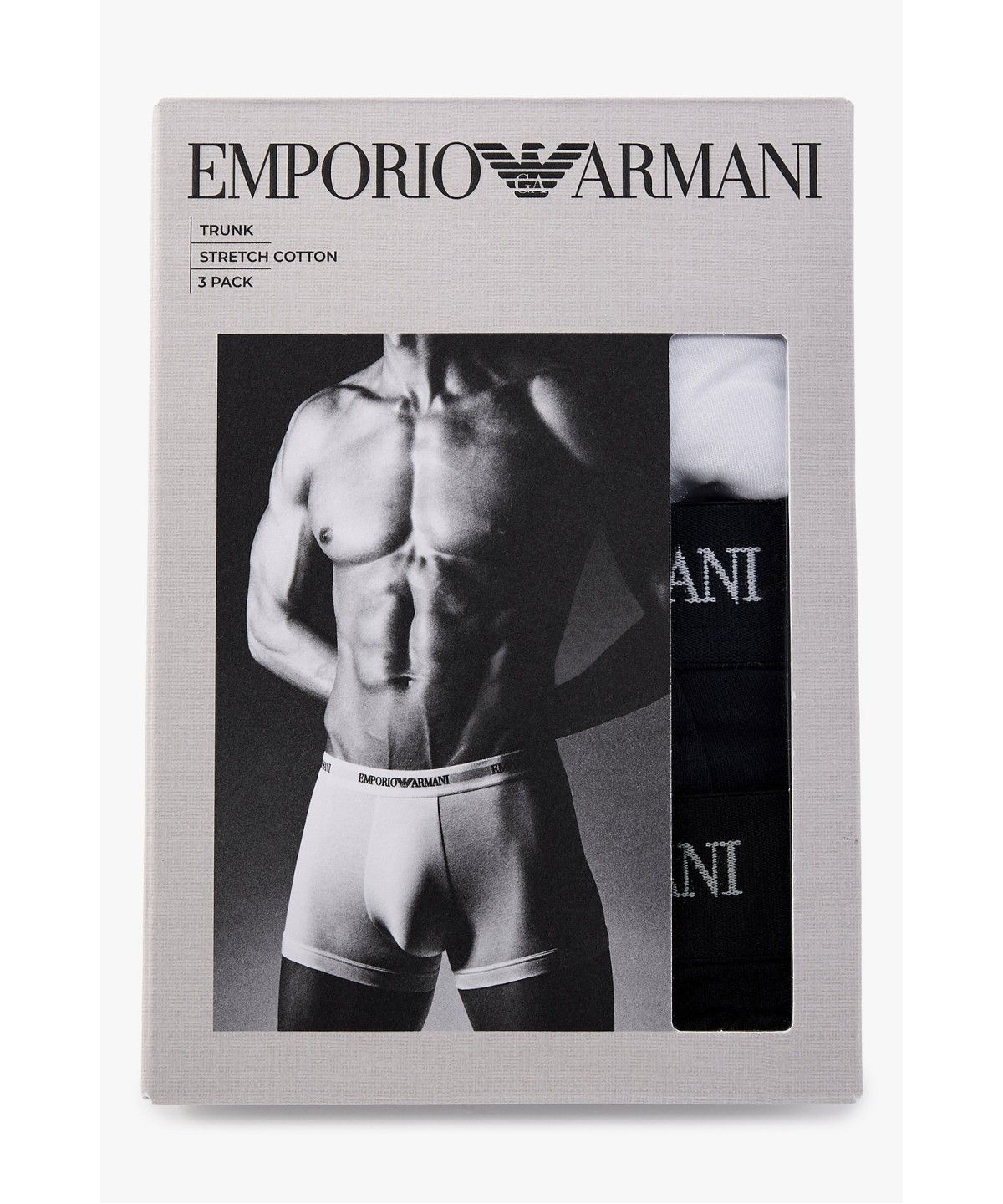 엠포리오 아르마니 언더웨어(EMPORIO ARMANI UNDERWEAR) 남성 로고 밴딩 솔리드 드로즈 3PACK_멀티 08M6363005