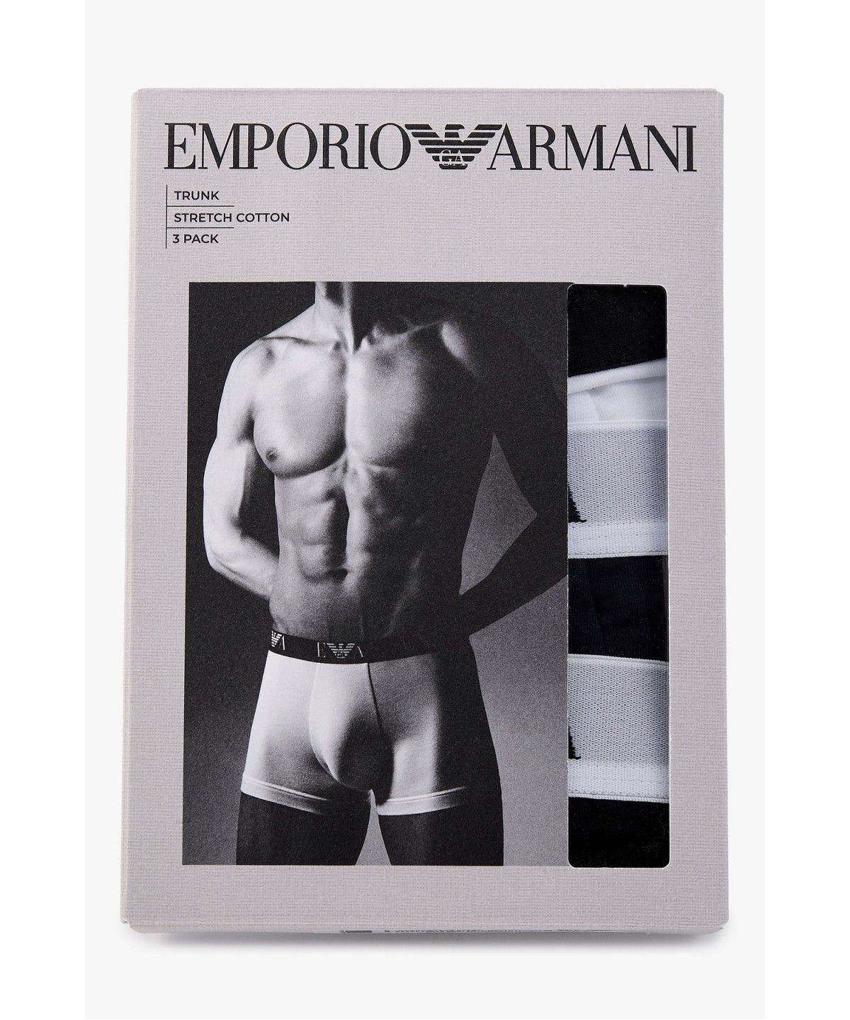 엠포리오 아르마니 언더웨어(EMPORIO ARMANI UNDERWEAR) 남성 이글 밴딩 솔리드 드로즈 3PACK_멀티 08M6363004