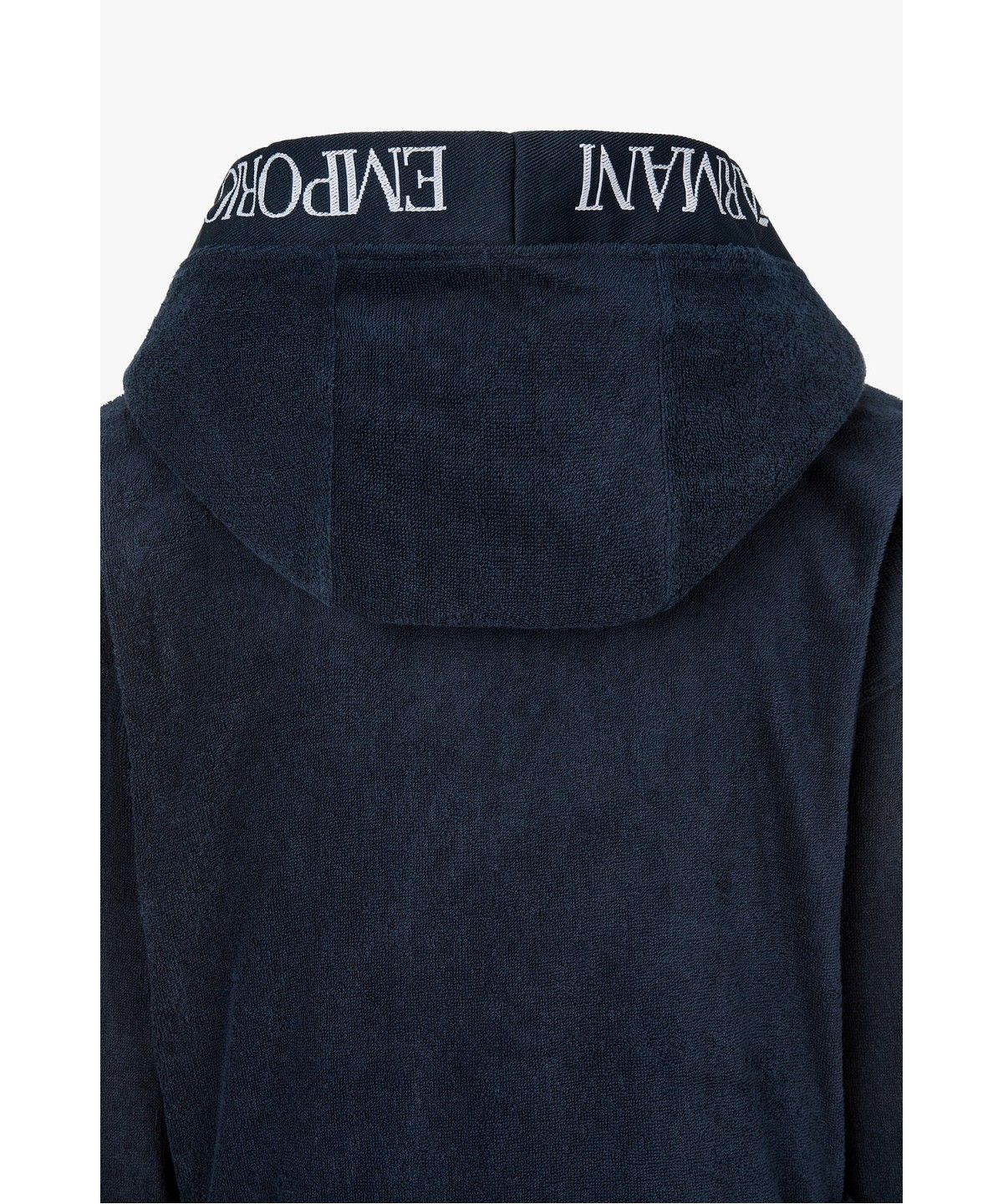 엠포리오 아르마니 언더웨어(EMPORIO ARMANI UNDERWEAR) 남성 로고 트림 후디드 베스보르_네이비 0816341001
