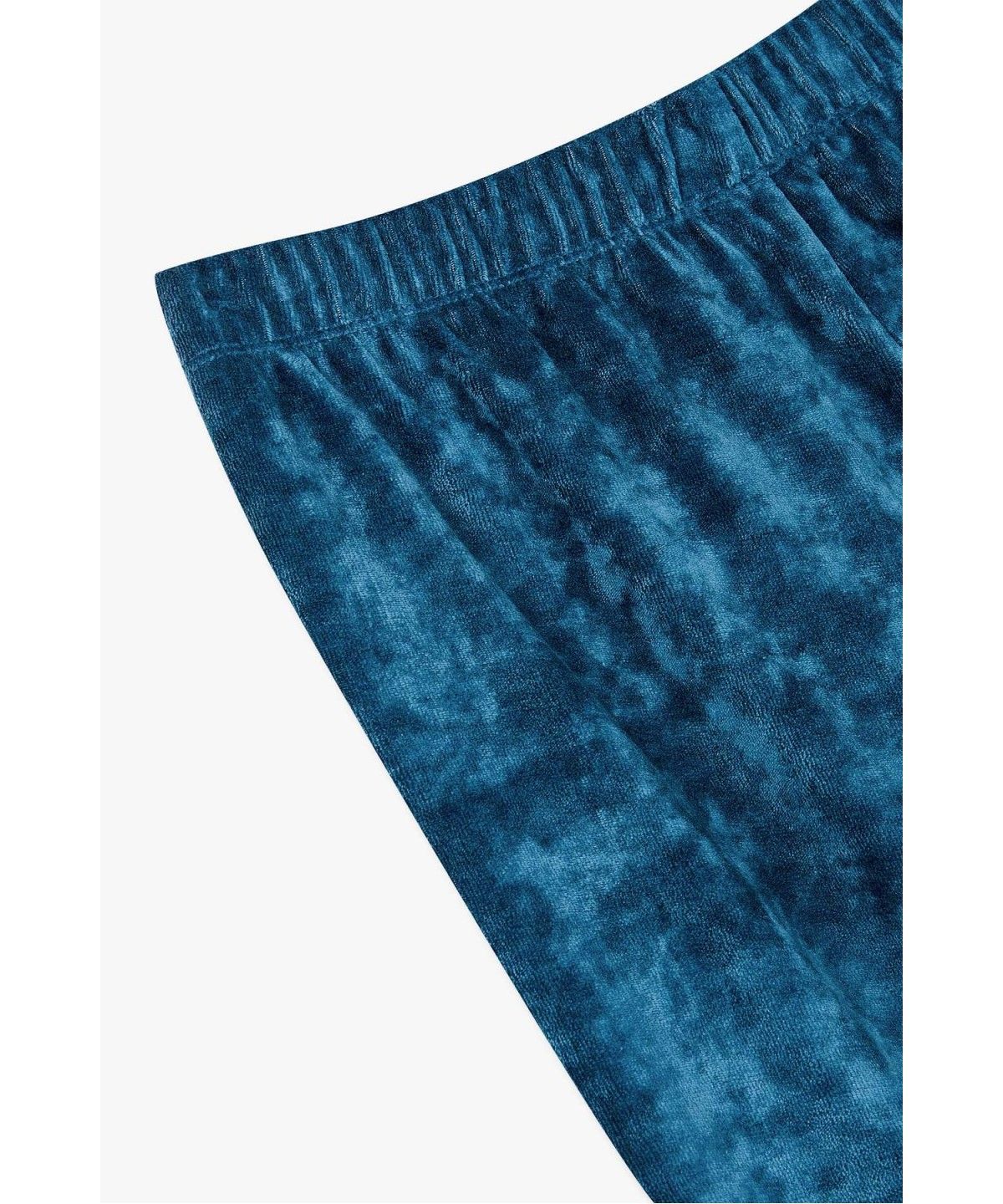 엠포리오 아르마니 언더웨어(EMPORIO ARMANI UNDERWEAR) 여성 벨벳 텍스처 라운지 와이드 팬츠_블루 0826332516