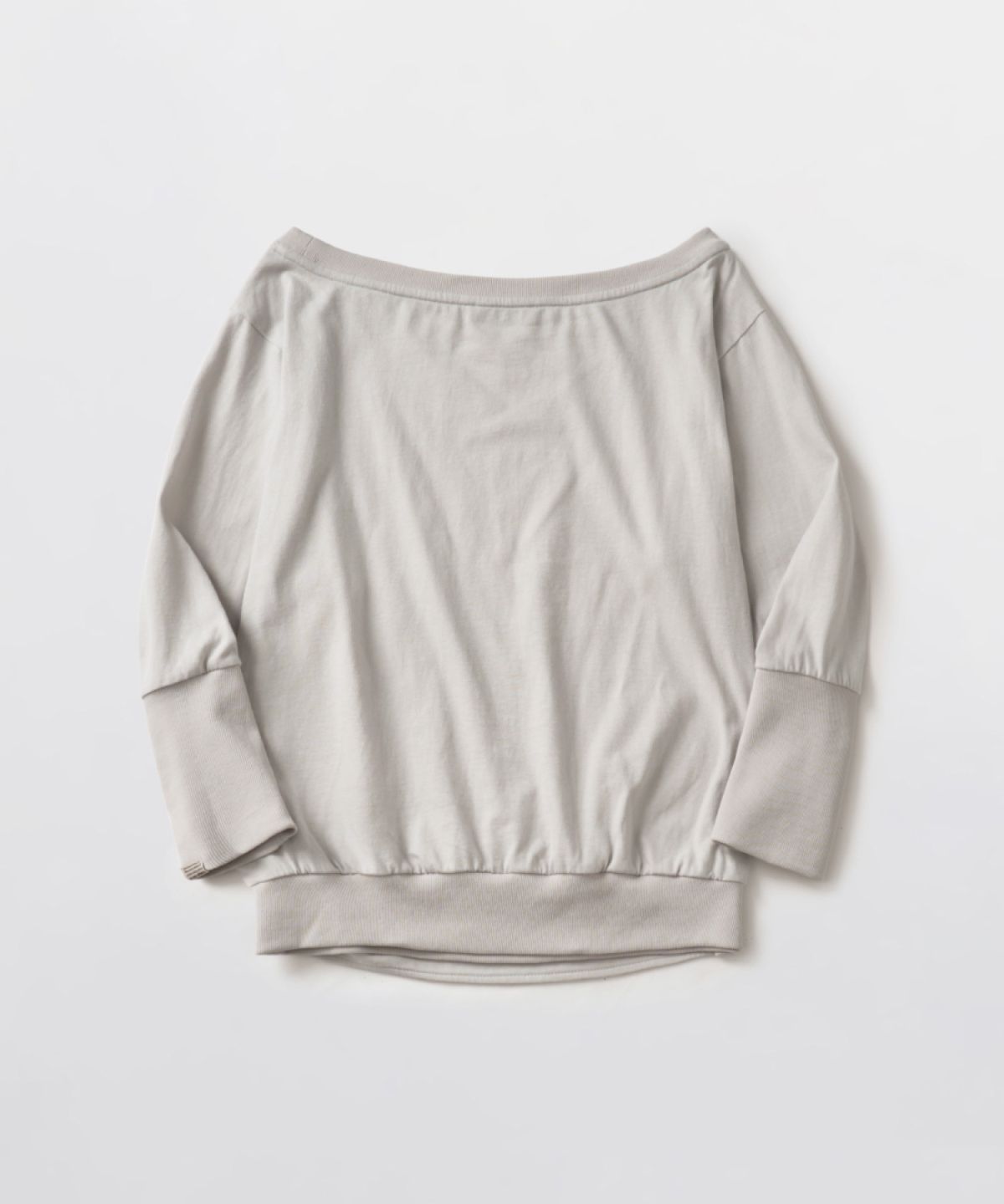 피브스피브스(PEEVES PEEVES) Wide Neck Draped Top / Cloud Grey