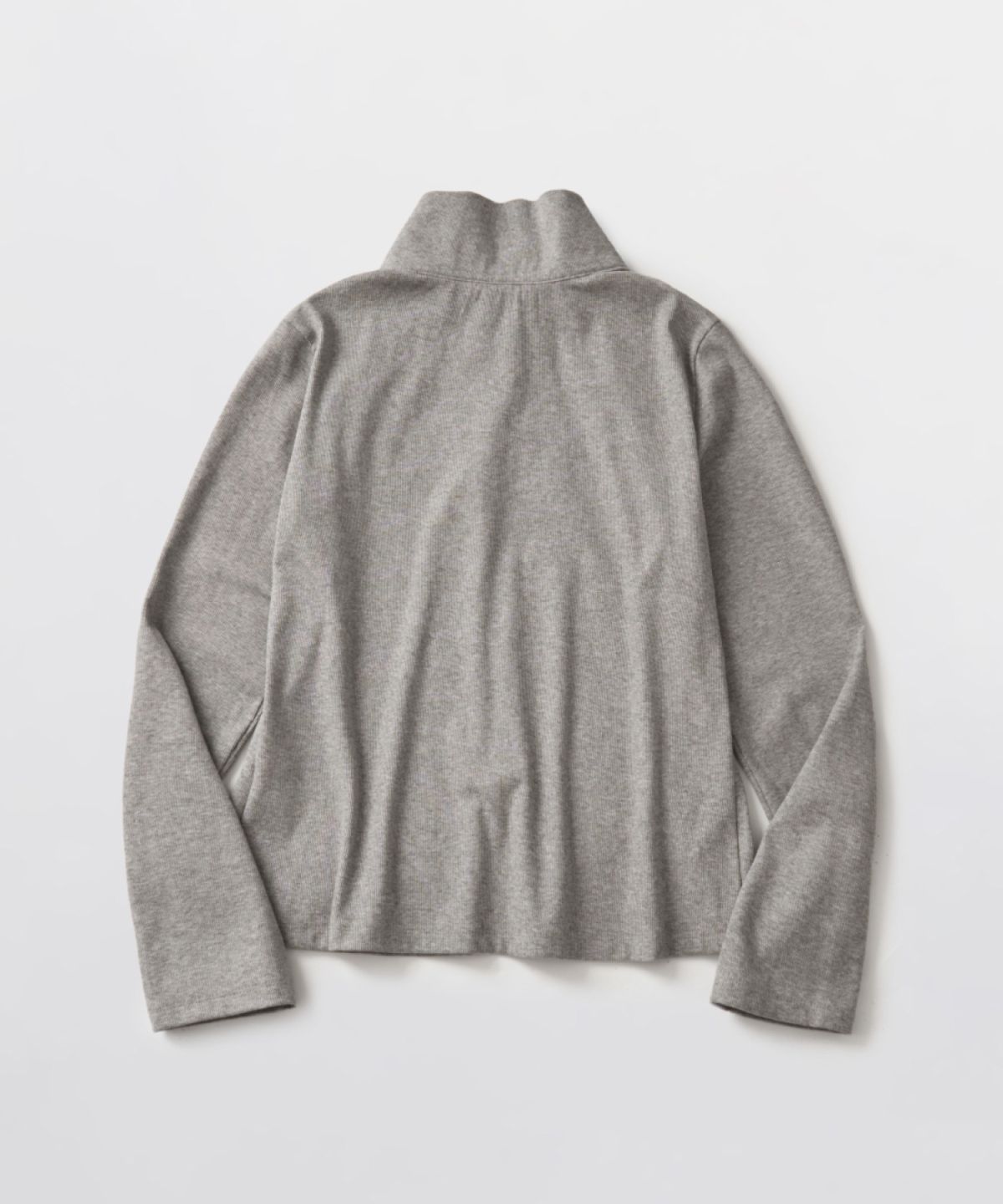 피브스피브스(PEEVES PEEVES) Open Collar Gathered Cardigan / M. Grey