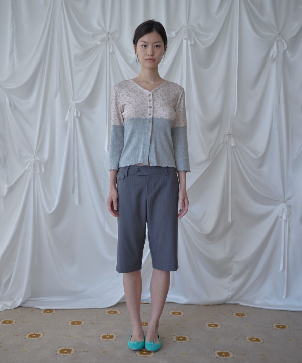 피브스피브스(PEEVES PEEVES) Underbust Seam Cardigan / Pink