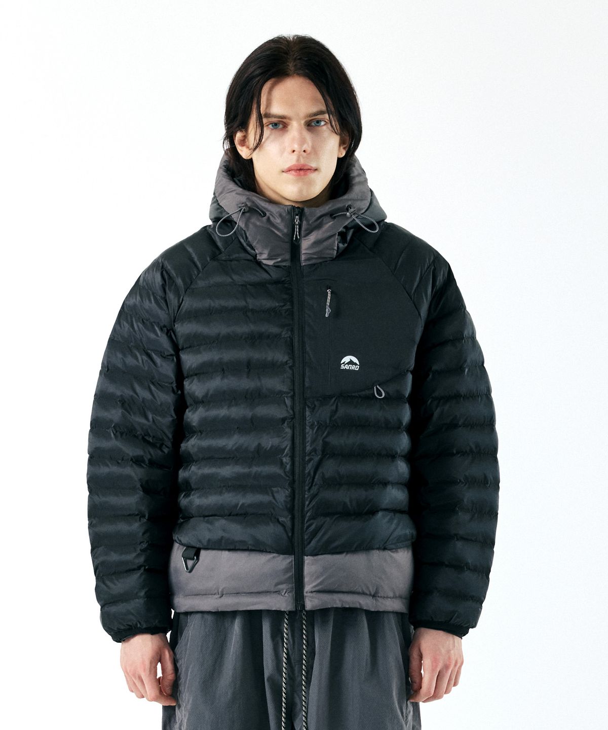 산로(SANRO) [UNISEX] 라이트 하이킹 패딩자켓 - 블랙