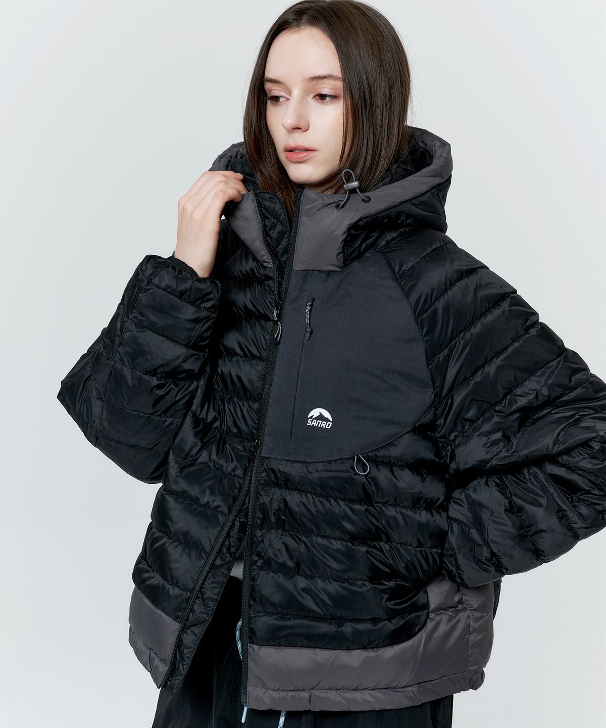 산로(SANRO) [UNISEX] 라이트 하이킹 패딩자켓 - 블랙
