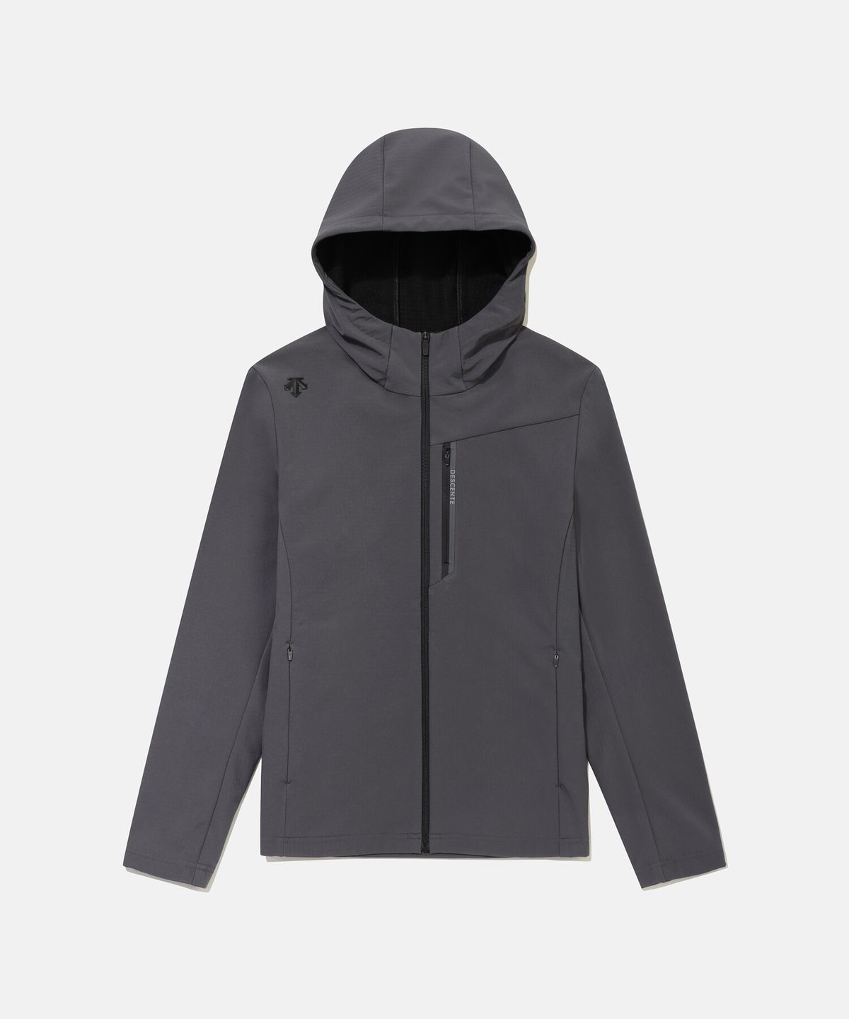 데상트(DESCENTE) 남성 엔지니어드 본딩 플리스 우븐 자켓 차콜 그레이 SR411UWTO1