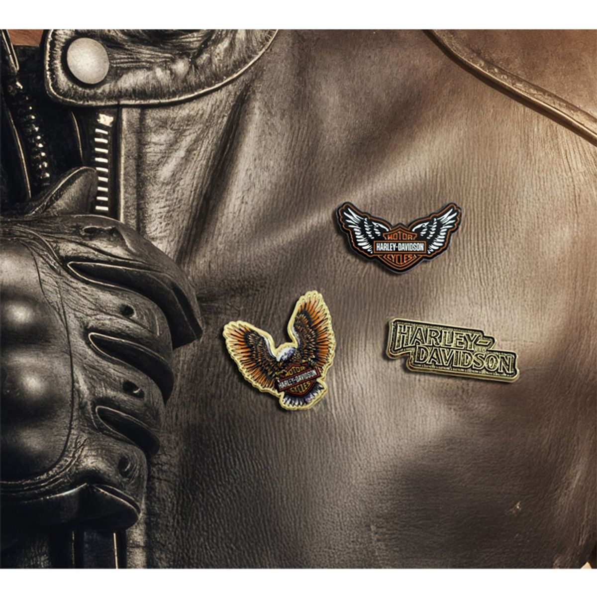 할리데이비슨(HARLEY-DAVIDSON) 1.5인치 윙드 실드 메탈 핀