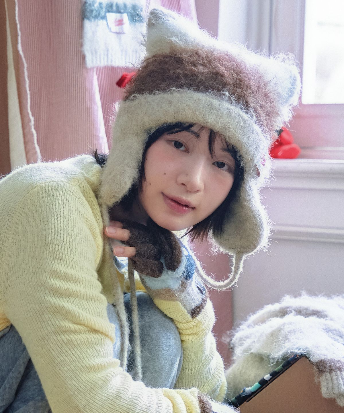 락피쉬웨더웨어(ROCKFISH WEATHERWEAR) STRIPE BRUSHED CAT BEANIE - 5 colors