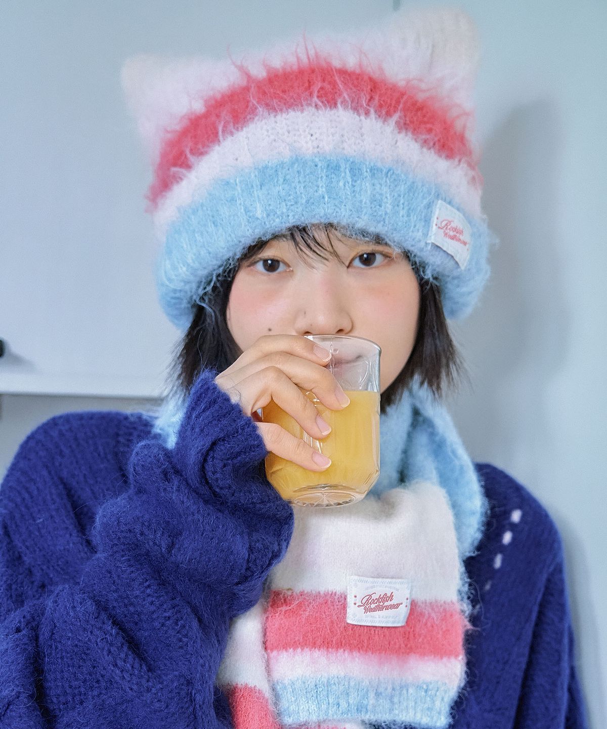 락피쉬웨더웨어(ROCKFISH WEATHERWEAR) STRIPE BRUSHED CAT BEANIE - 5 colors