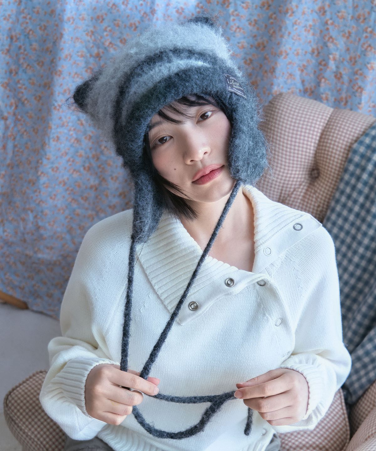 락피쉬웨더웨어(ROCKFISH WEATHERWEAR) STRIPE BRUSHED CAT BEANIE - 5 colors