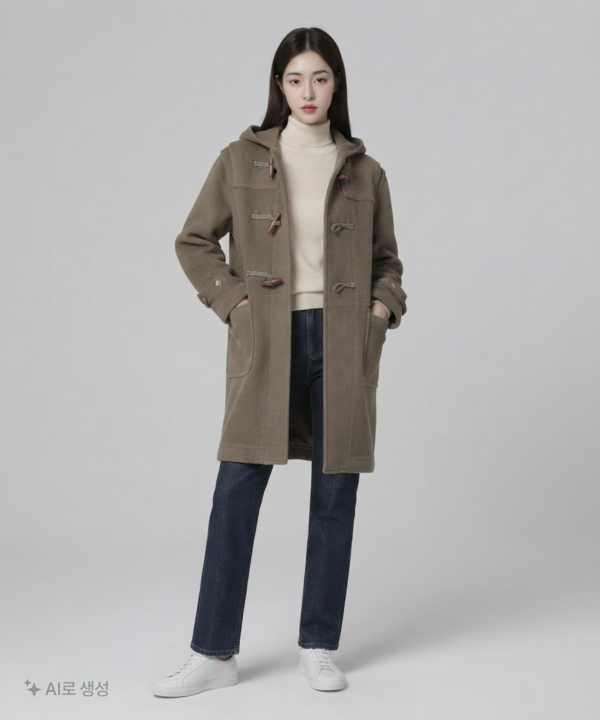 브라운야드(BROWNYARD) 더플 코트, 올리브 그레이 3
