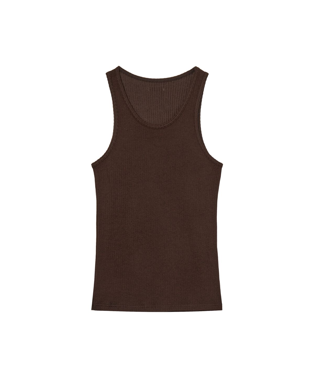 세비지(SAVAGE) Ribbed Wool Sleeveless Top - Brown