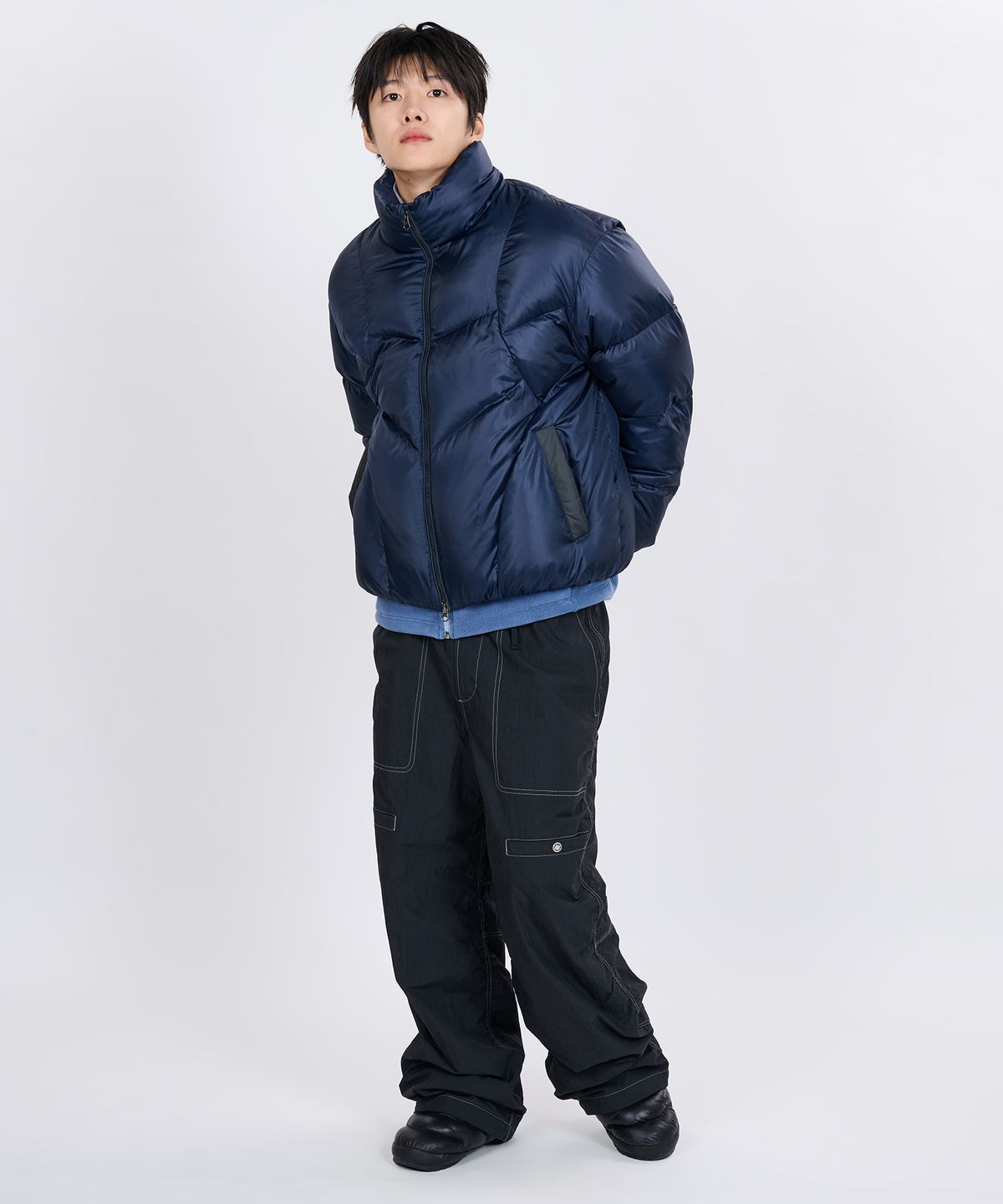 논타입(NONTYPE) SCULPTED DOWN JACKET (NAVY)