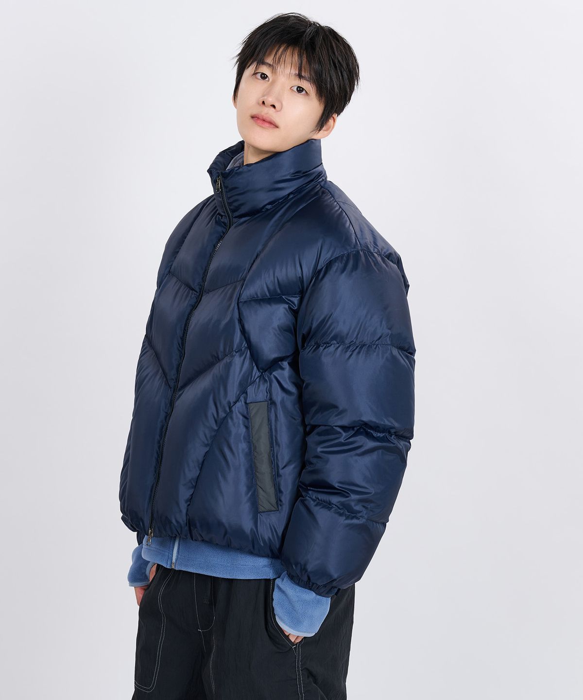 논타입(NONTYPE) SCULPTED DOWN JACKET (NAVY)