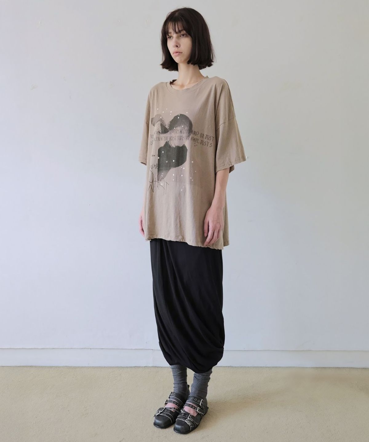 더블유케이엔디 프로젝트(WKND PROJECT) DOUBLE LAYERED BALLOON SKIRT (BLACK)