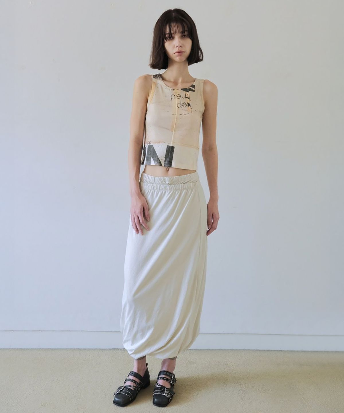 더블유케이엔디 프로젝트(WKND PROJECT) DOUBLE LAYERED BALLOON SKIRT (IVORY)