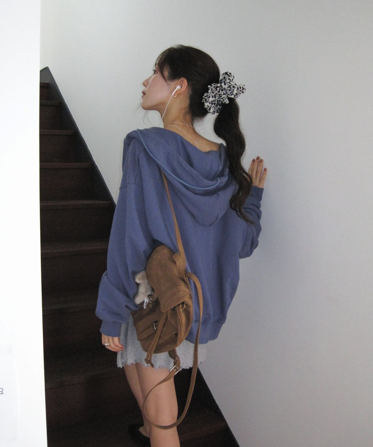 둥그런(DUNGEUREON) After Frill Scrunchie (Black Leopard)