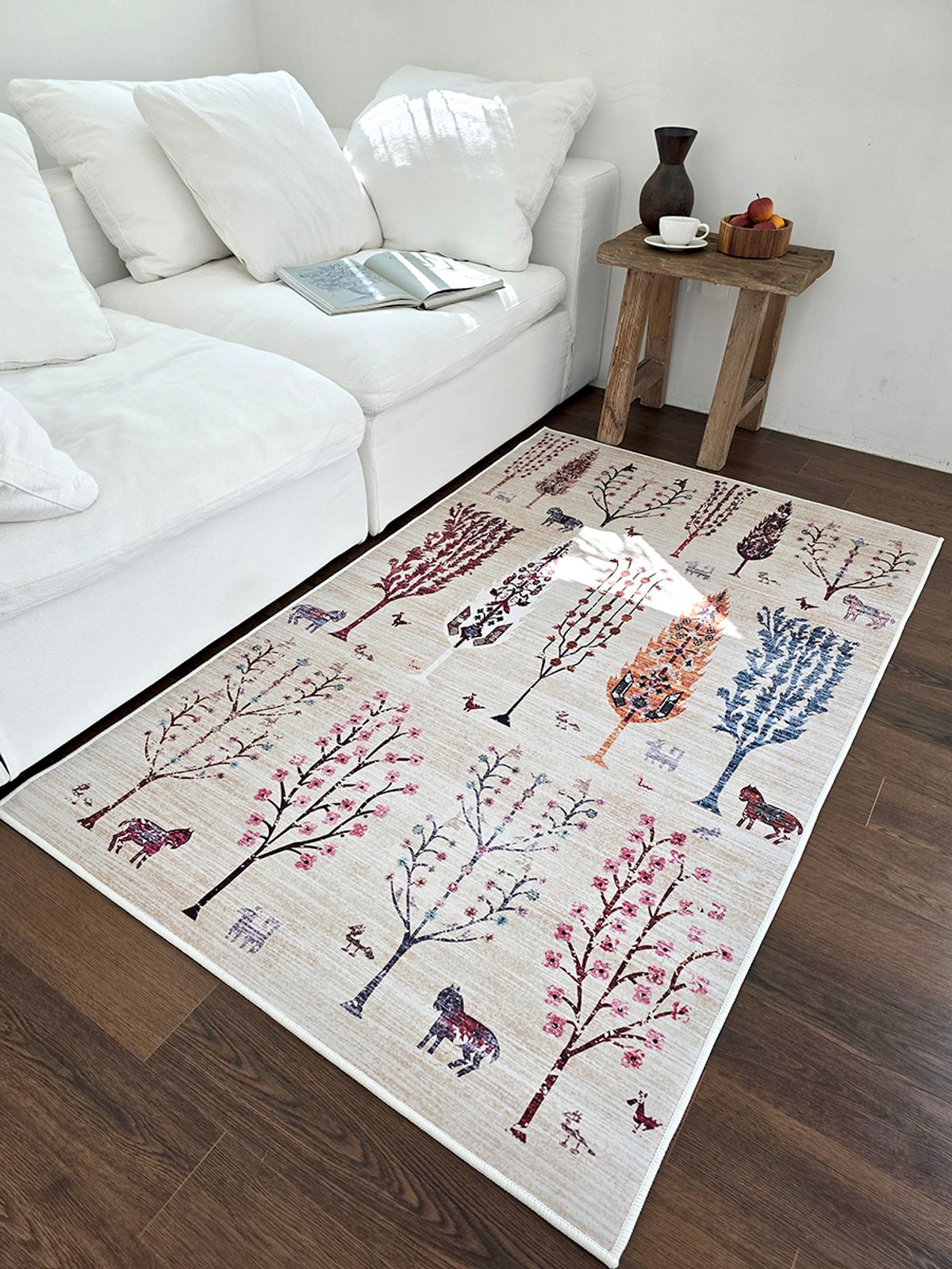 블랑쉬하우스(BLANCHE HOUSE) 블랑쉬 아트 포레스트 먼지없는 사계절 거실 러그 카페트 100x160