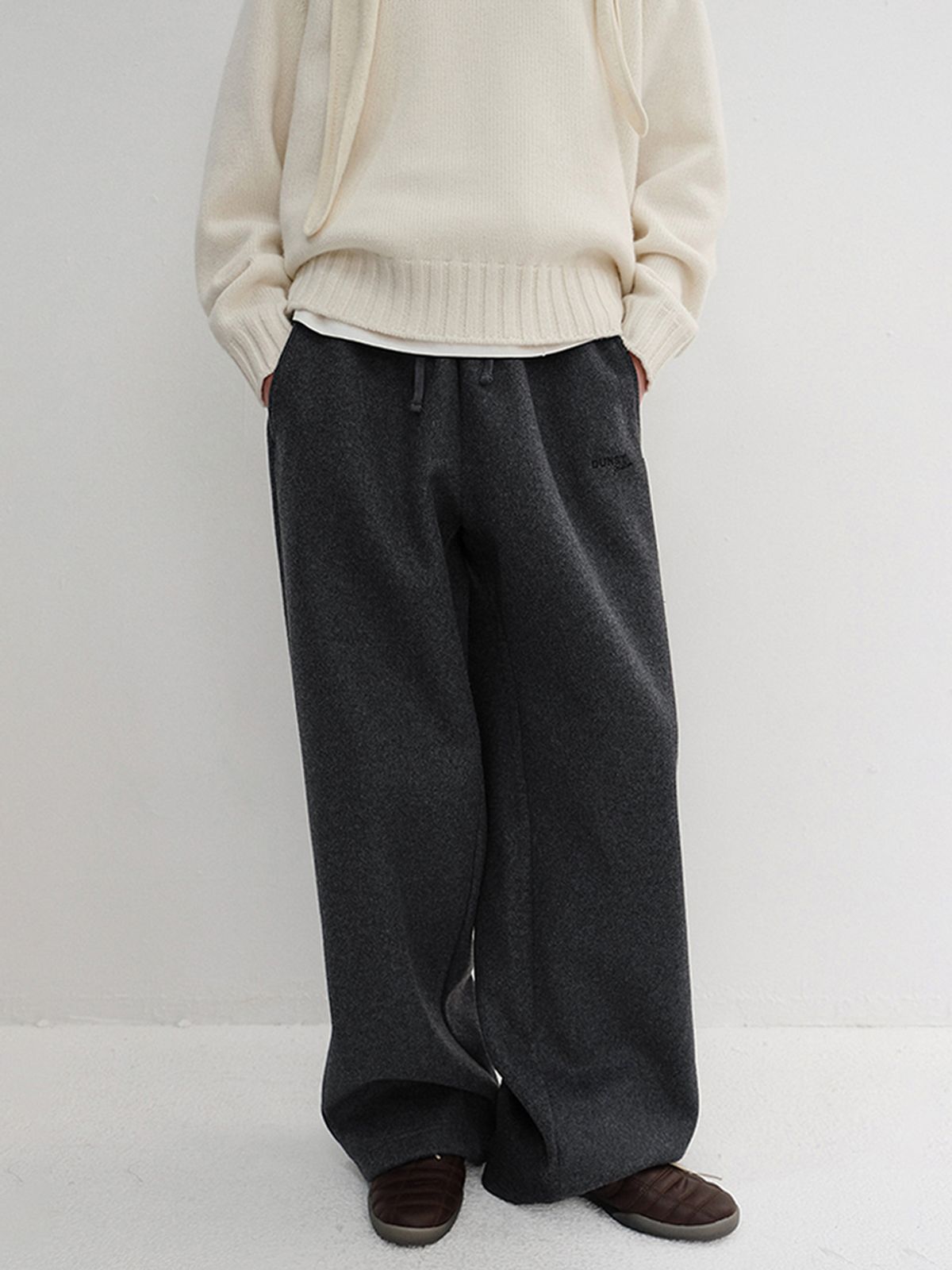 던스트(DUNST) UNISEX JERSEY WIDE PANTS_UDPA6D121_CHARCOAL GREY