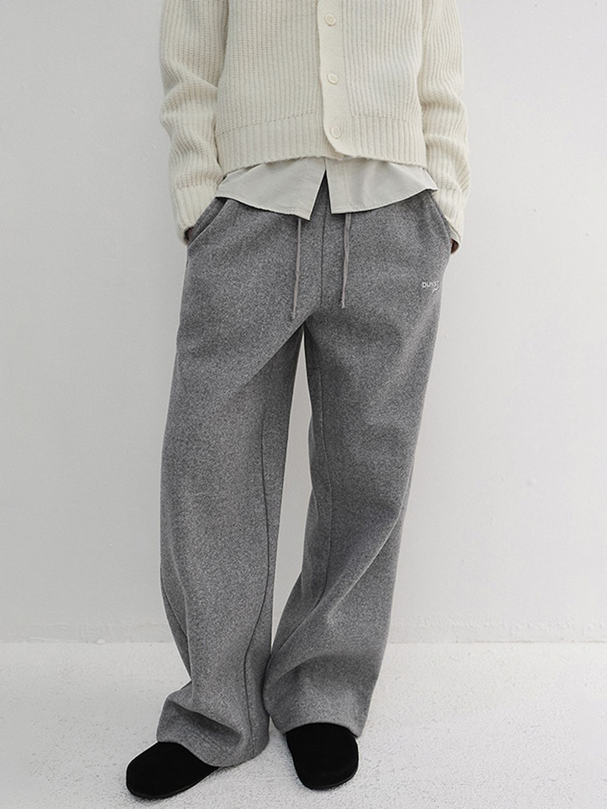 던스트(DUNST) UNISEX JERSEY WIDE PANTS_UDPA6D121_MELANGE GREY