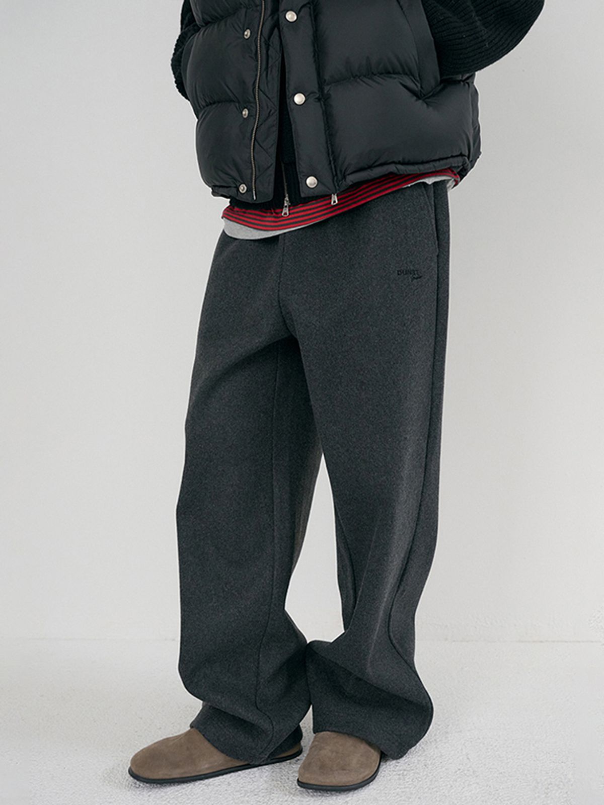 던스트 포 맨(DUNST FOR MEN) UNISEX JERSEY WIDE PANTS_UDPA6D121_CHARCOAL GREY