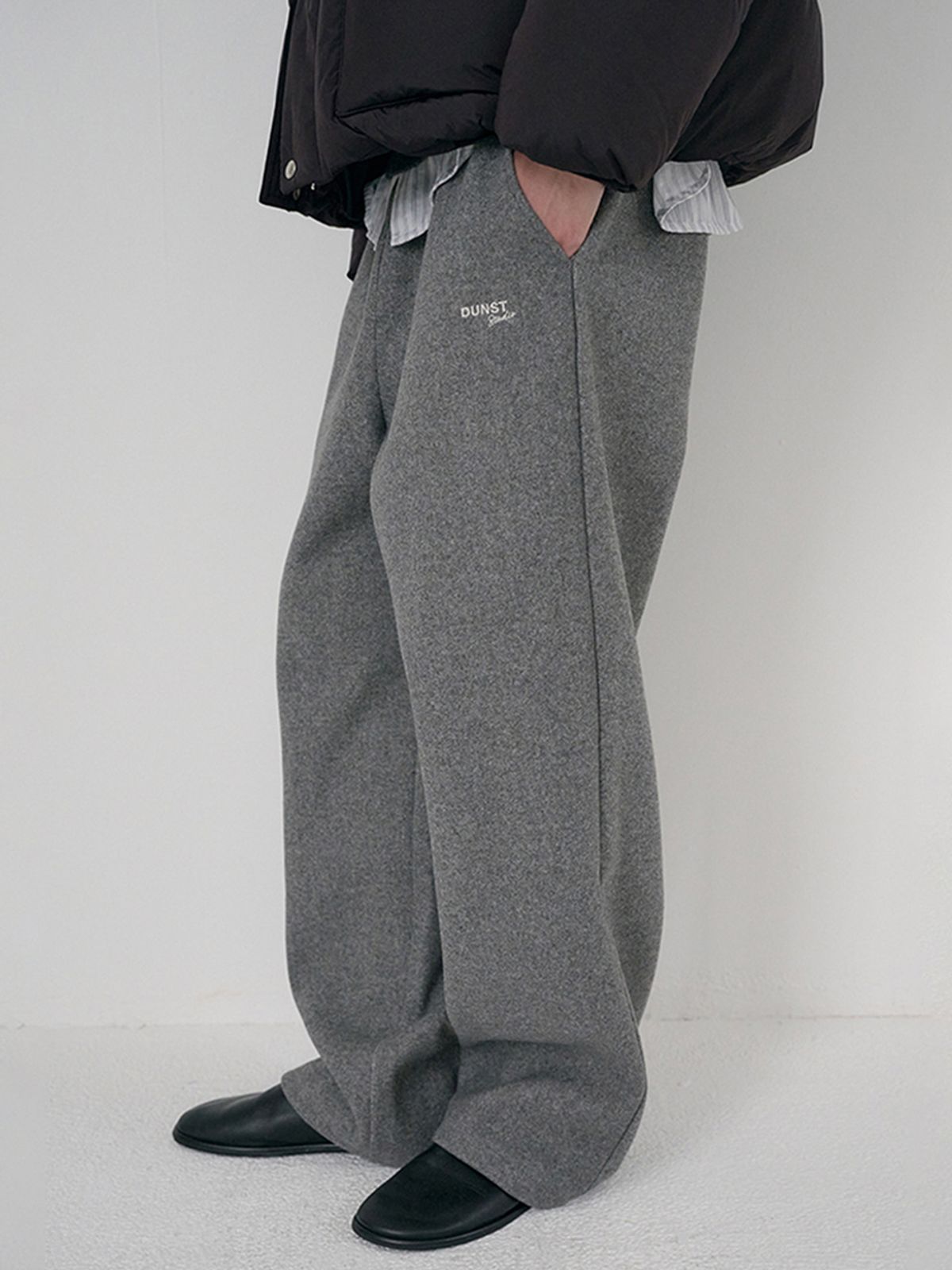 던스트 포 맨(DUNST FOR MEN) UNISEX JERSEY WIDE PANTS_UDPA6D121_MELANGE GREY