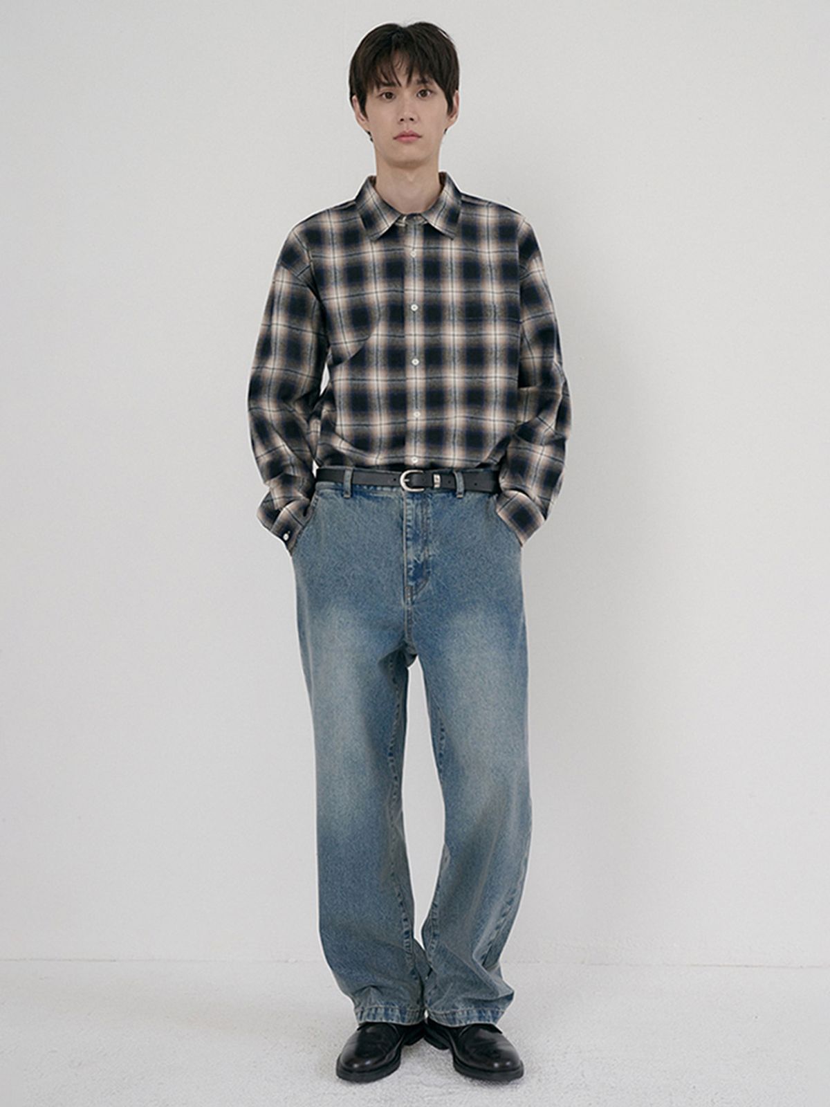 던스트 포 맨(DUNST FOR MEN) UNISEX WINTER FLANNEL CHECKED SHIRT_UDSH6D121_BLUE