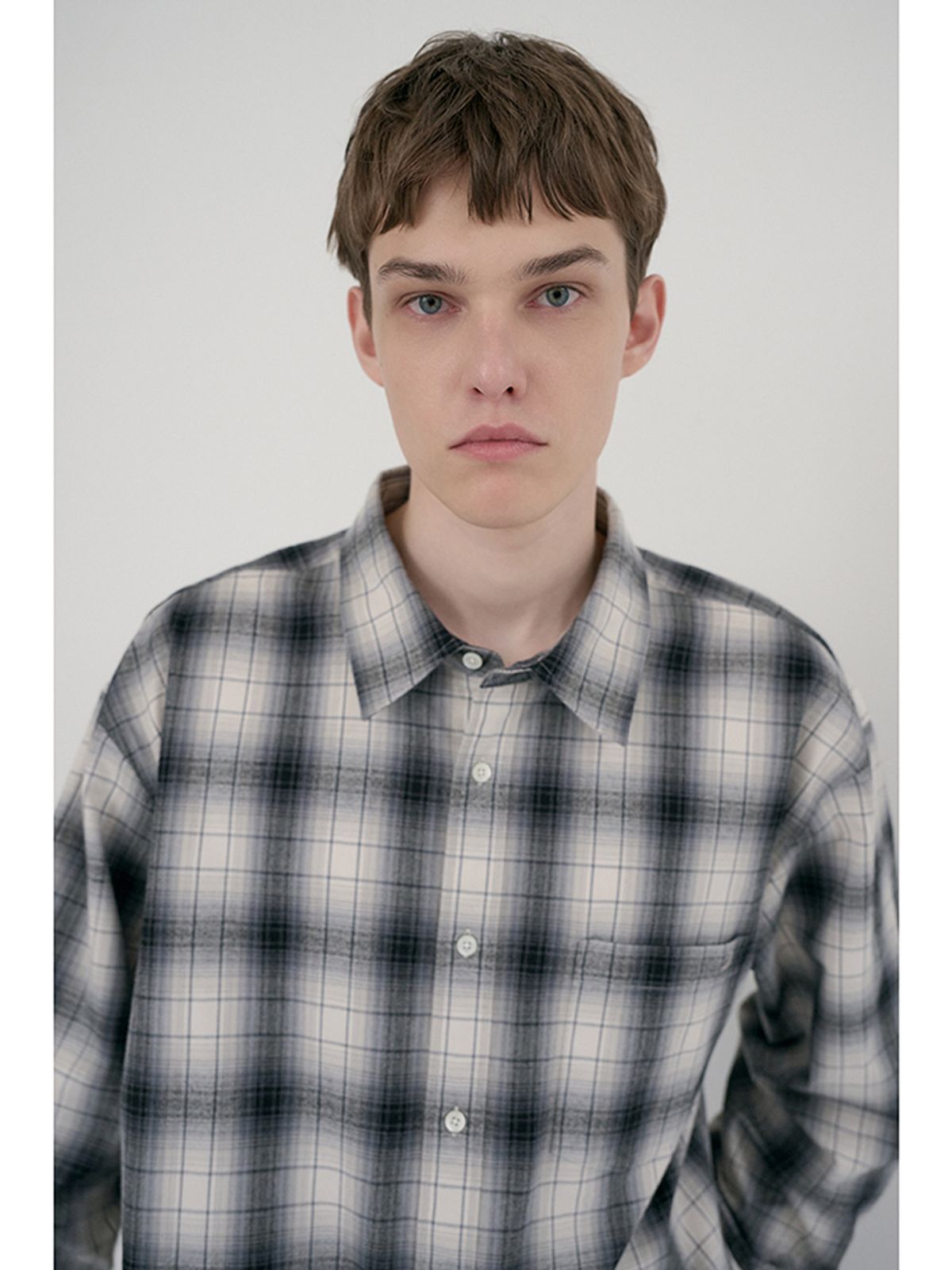 던스트 포 맨(DUNST FOR MEN) UNISEX WINTER FLANNEL CHECKED SHIRT_UDSH6D121_BLACK