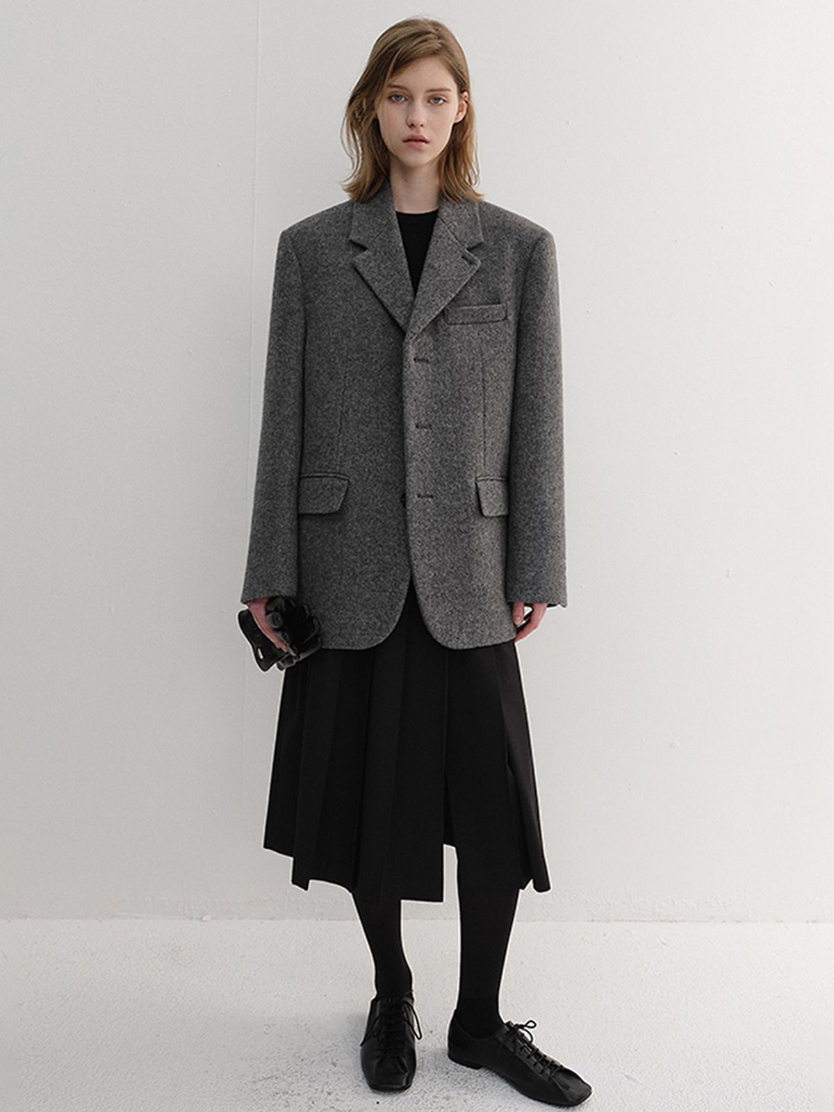 던스트(DUNST) UNISEX 2-WAY 3 BUTTON BLAZER_UDJA6D122_GREY