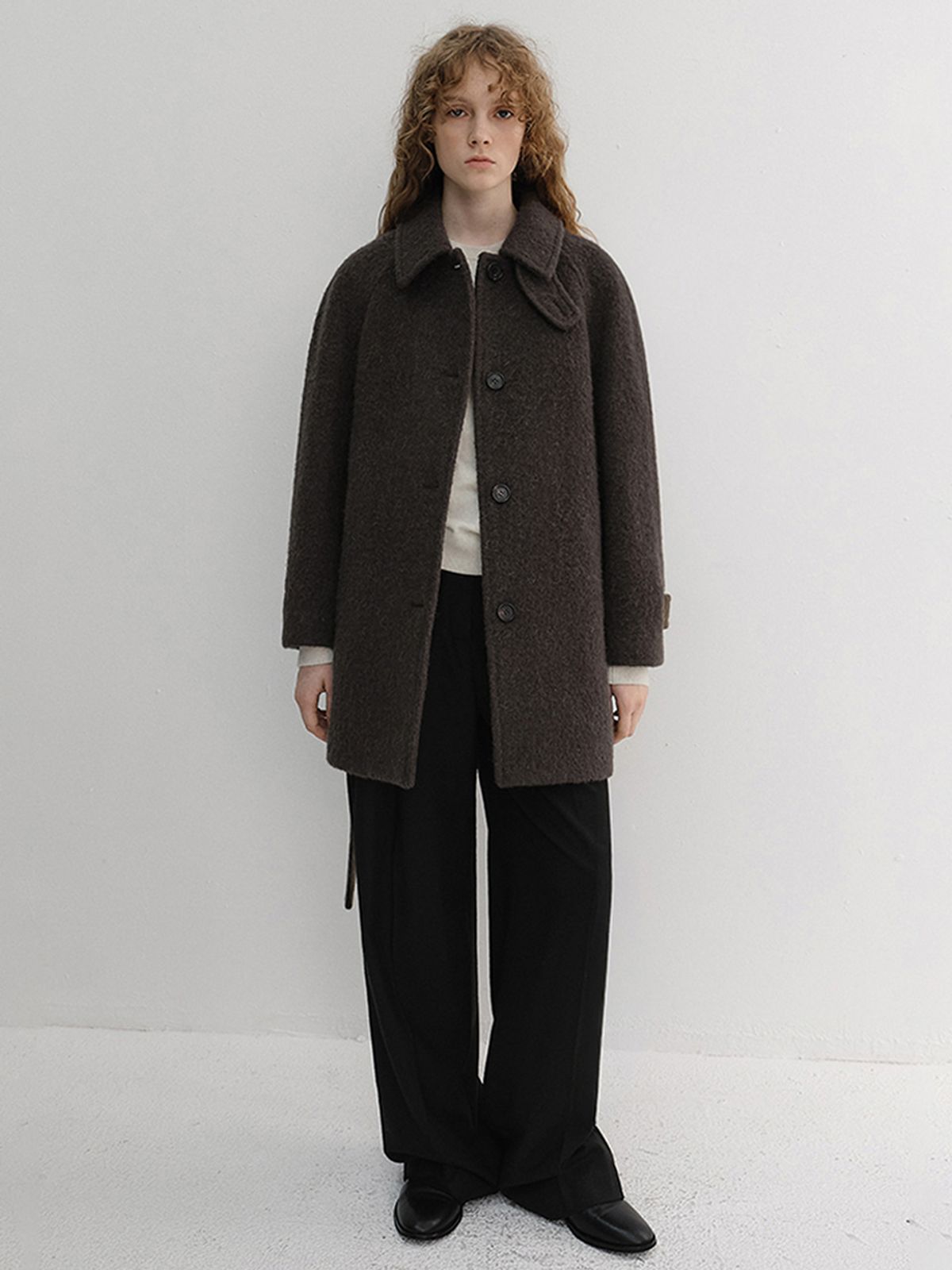 던스트(DUNST) BELTED HALF COAT_UDCO6D222_BROWN
