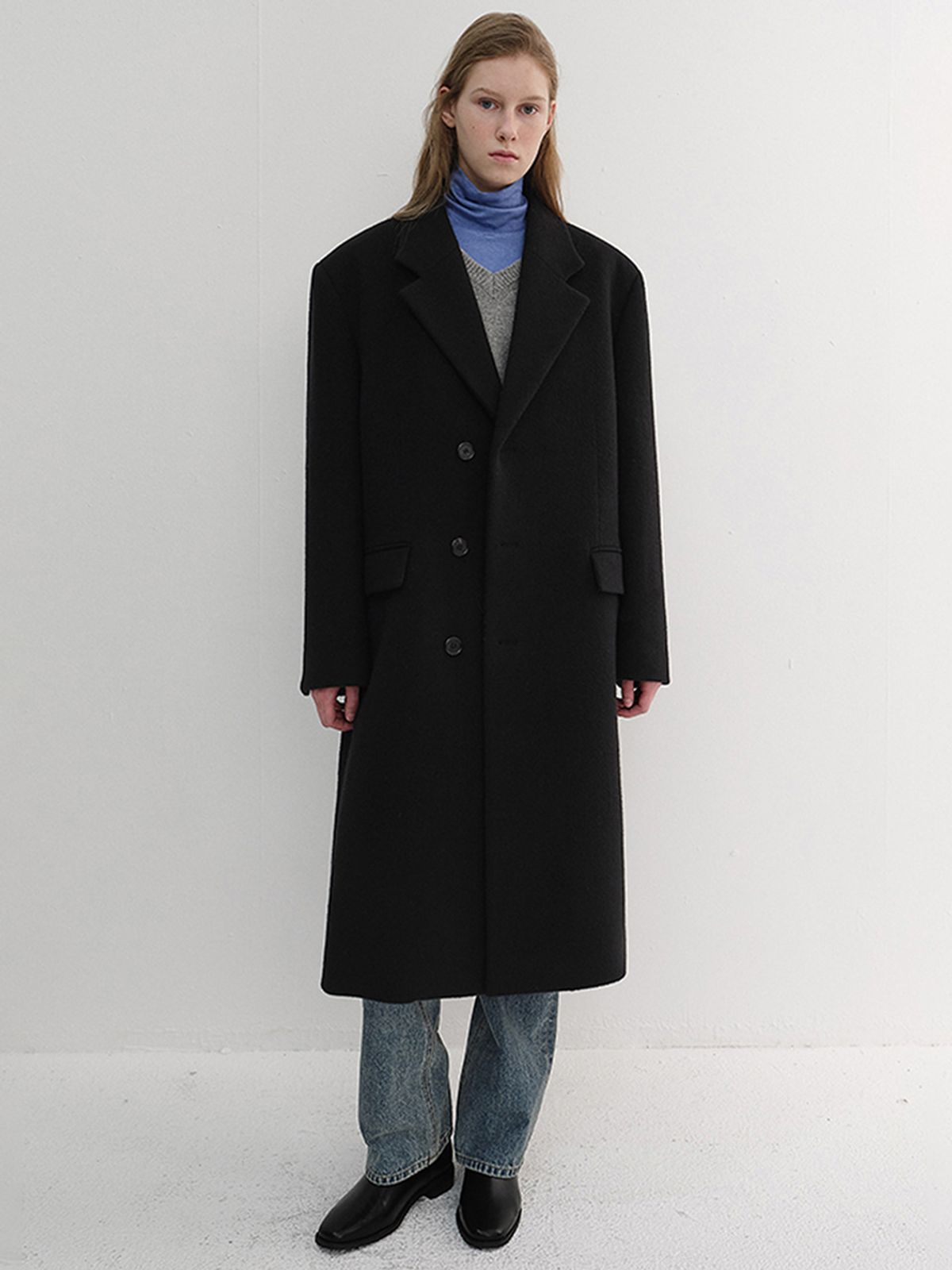 던스트(DUNST) UNISEX BOXY TAILORED COAT_UDCO6D124_BLACK