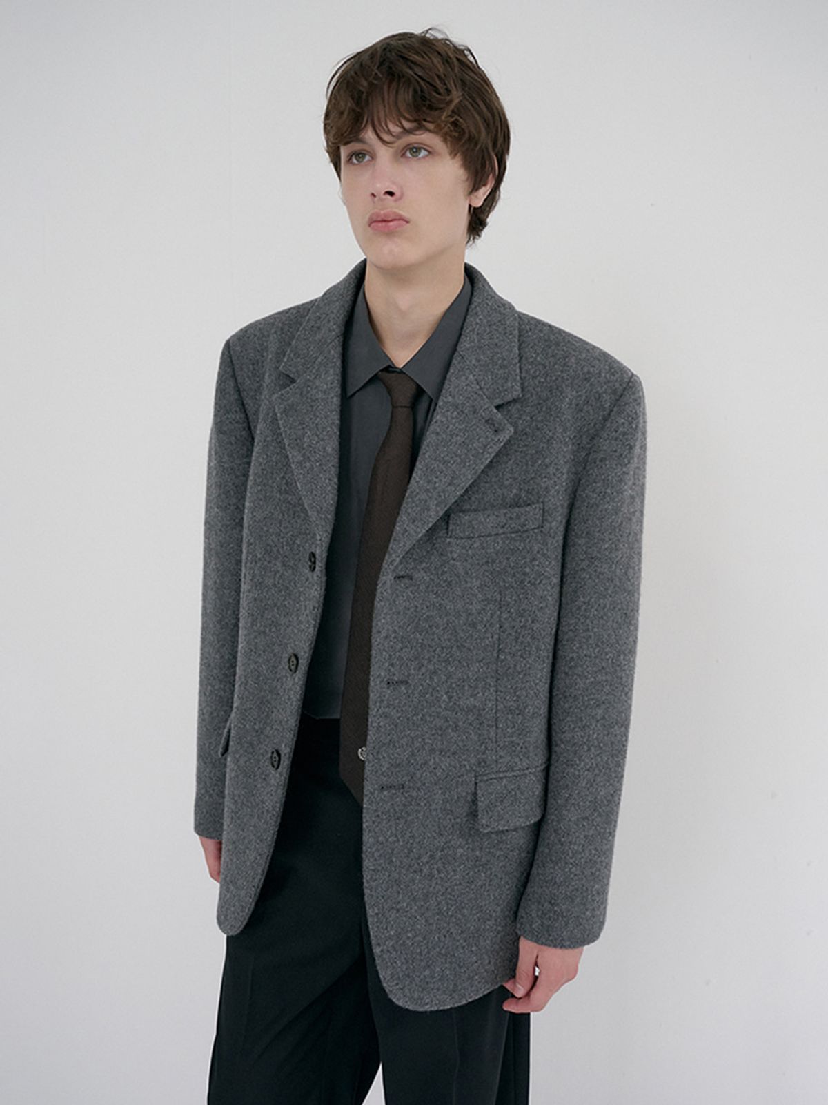 던스트 포 맨(DUNST FOR MEN) UNISEX 2-WAY 3 BUTTON BLAZER_UDJA6D122_GREY