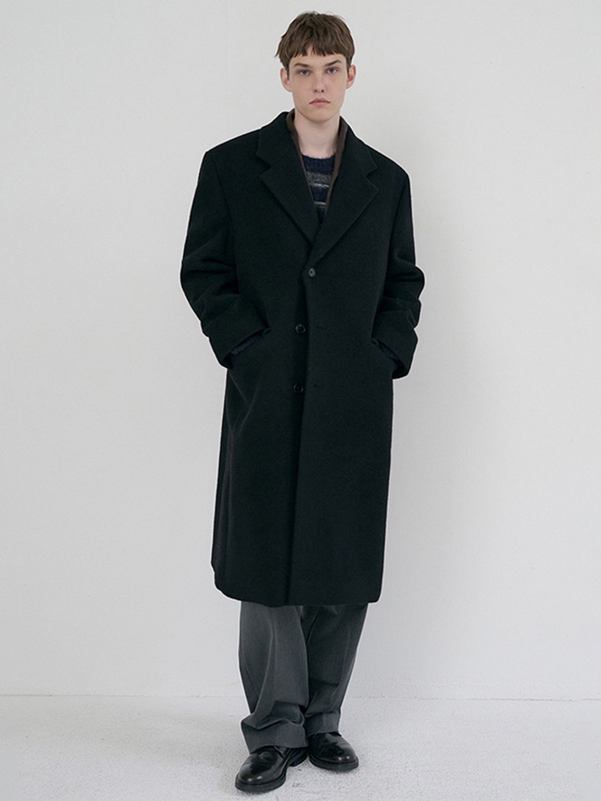 던스트 포 맨(DUNST FOR MEN) UNISEX BOXY TAILORED COAT_UDCO6D124_BLACK