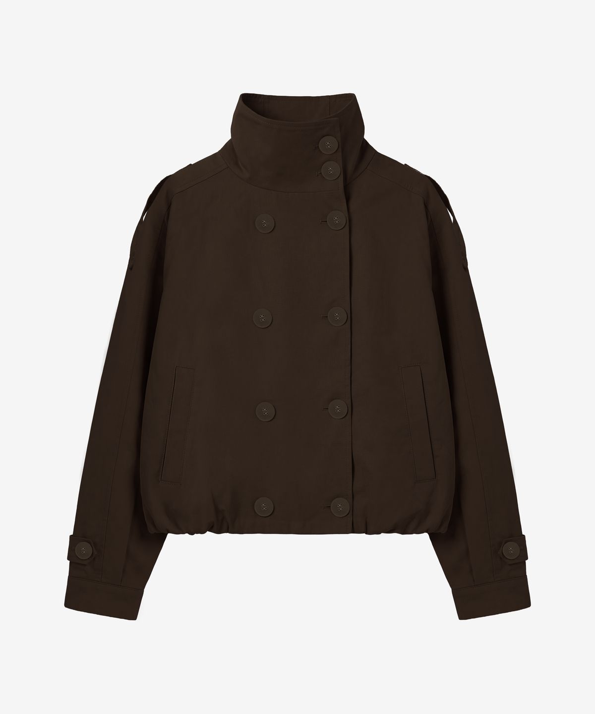 블랙 퍼플(BLACK PURPLE) 노베라 벌룬 하이넥 자켓_브라운 Novera Balloon High-Neck Jacket_Brown