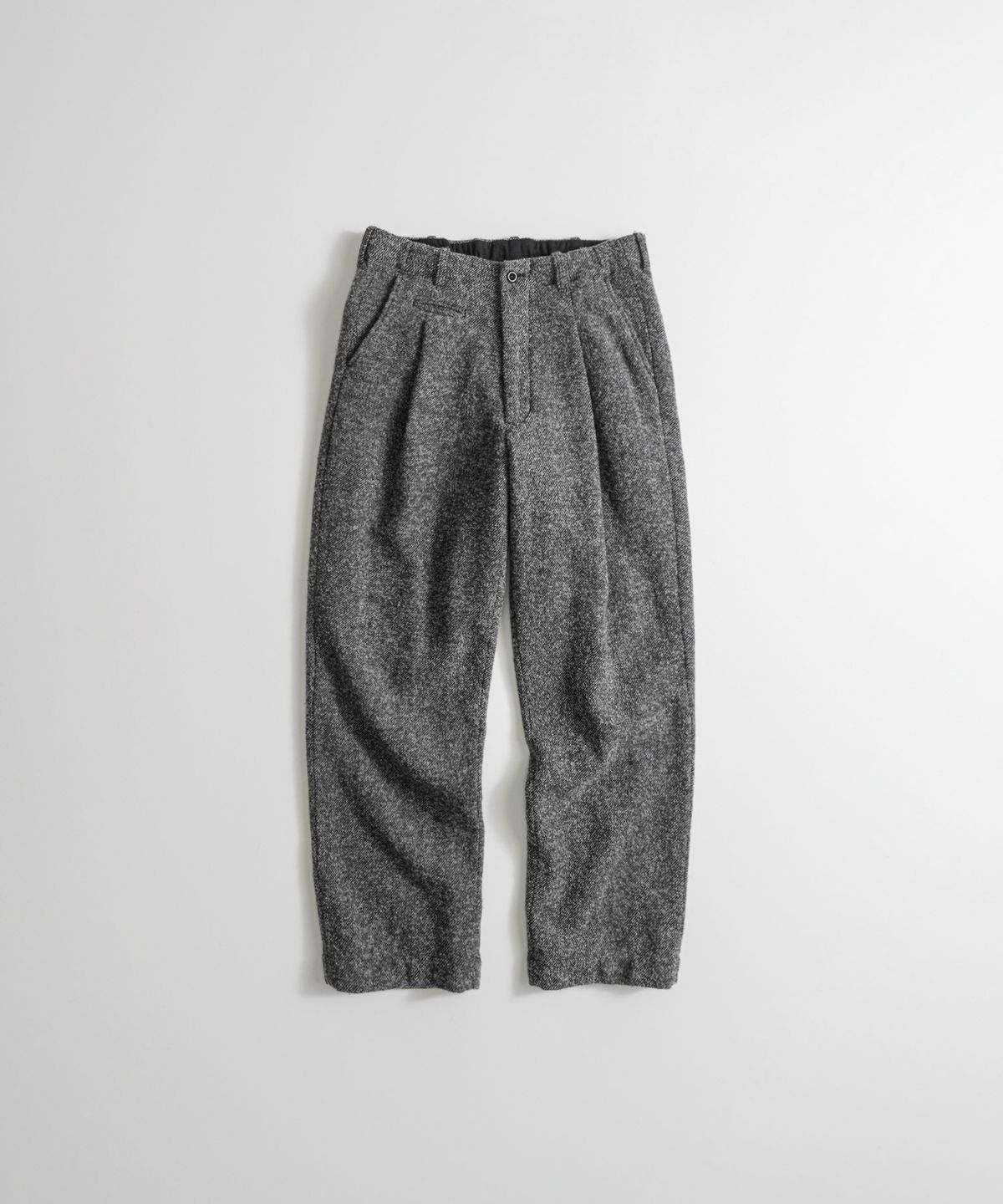 비헤비어(BEHEAVYER) BRUSHED WOOL TWILL EASY TROUSERS h.grey