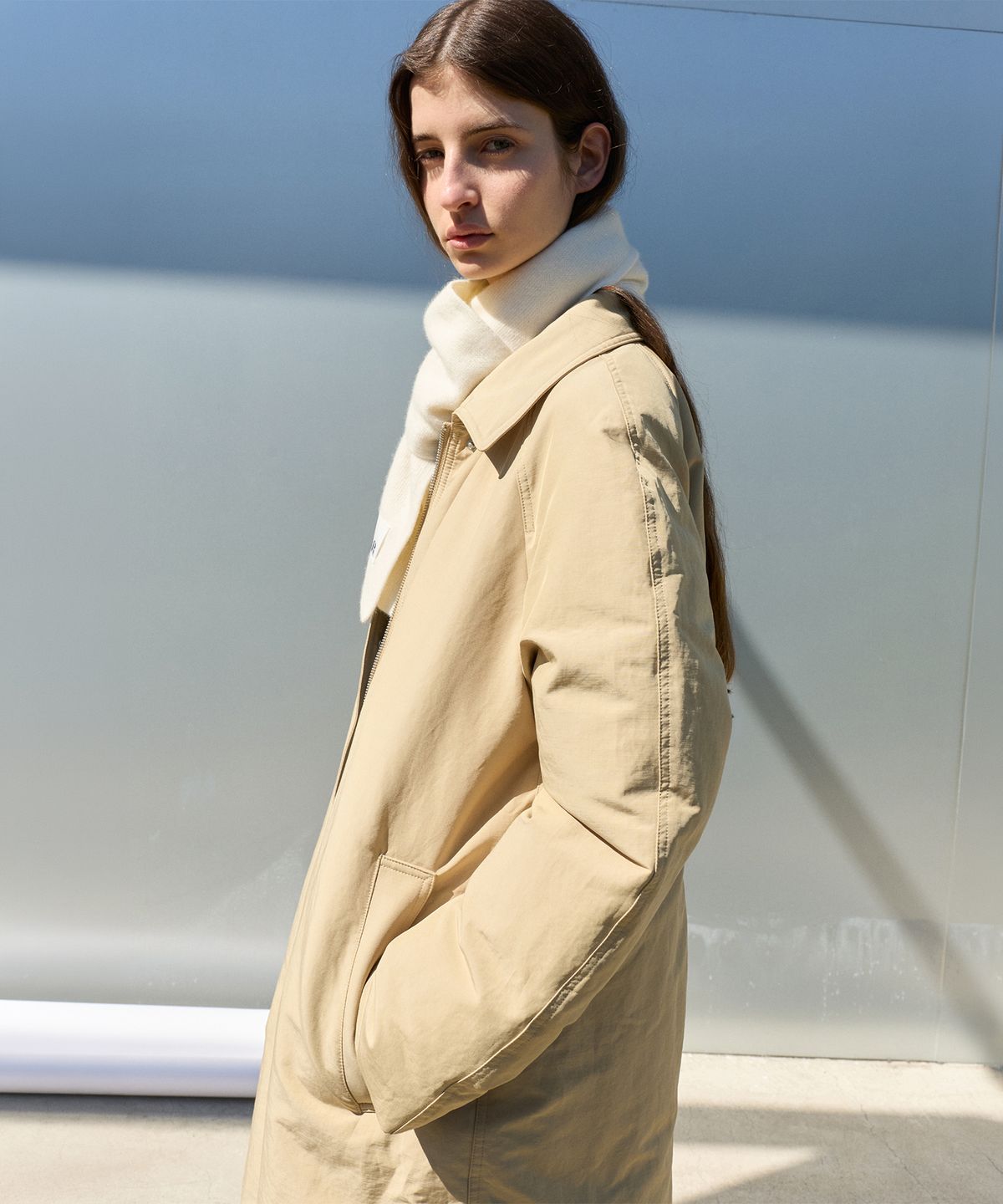르바(LEVAR) Duck Down Raglan Coat - French Beige