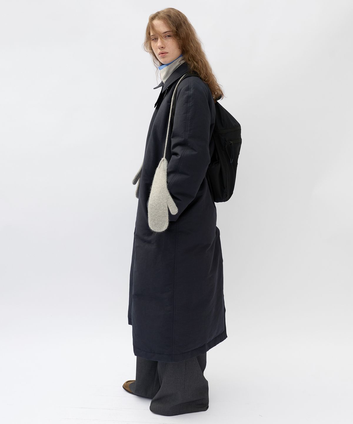 르바(LEVAR) Duck Down Raglan Coat - Night Navy
