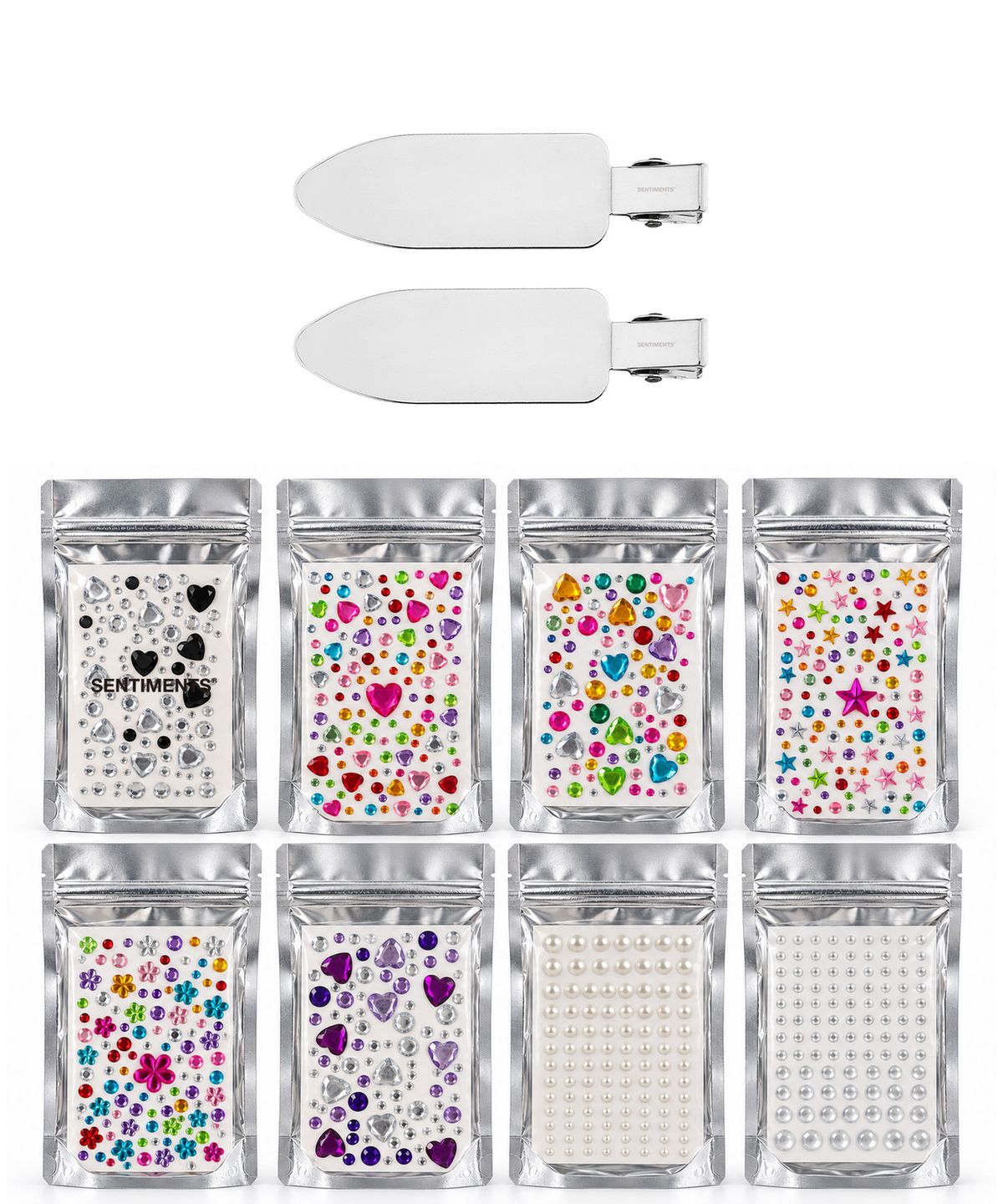 센티멍(SENTIMENTS) [무신사 단독] NO.819 [SILVER] DIY HAIR PIN + GEM STICKER 8SET