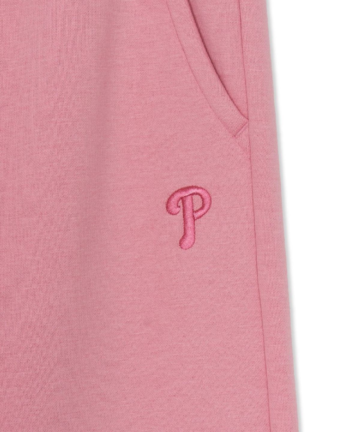 엠엘비(MLB) 여성 바시티 빈티지 힙레터링 기모 세미와이드 팬츠 PHI (L.Coral)