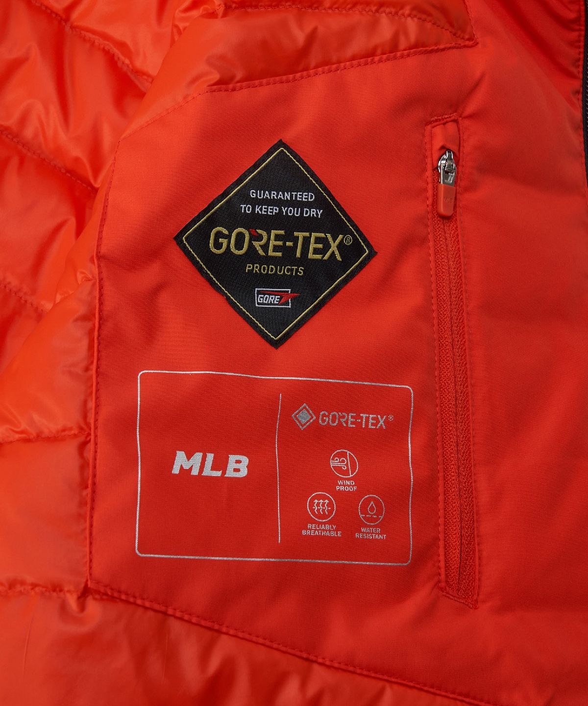엠엘비(MLB) 고어텍스 2L 경량 구스 숏패딩 NY (Neon Orange)