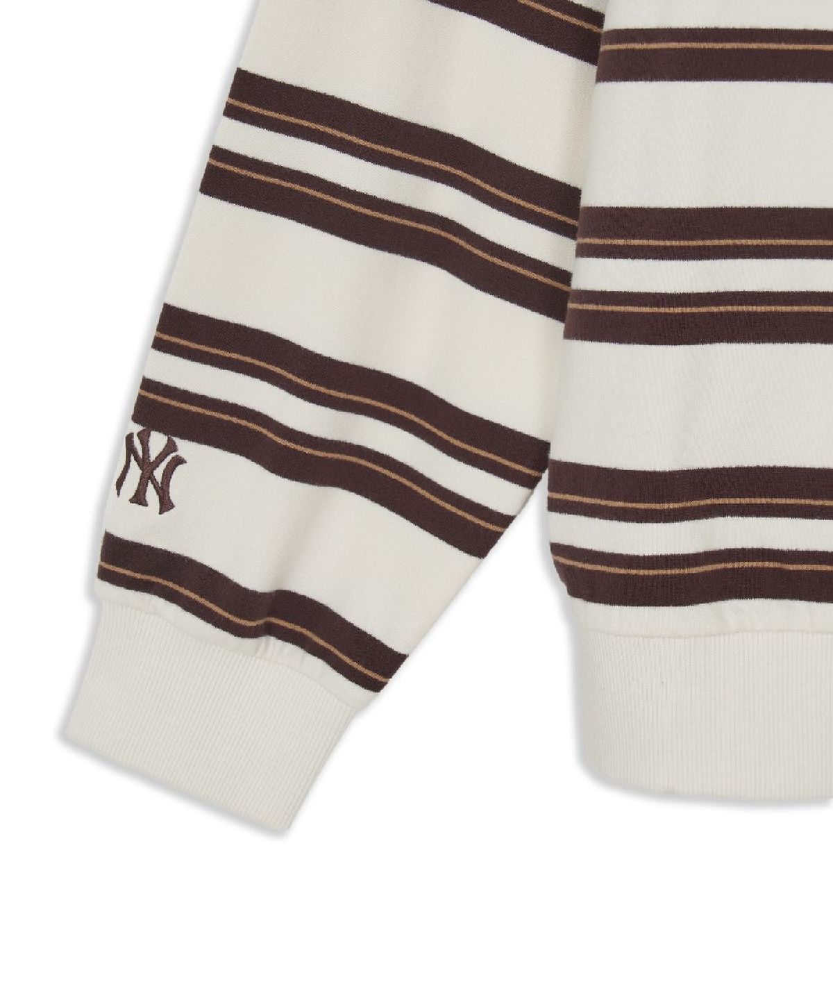 엠엘비(MLB) 베이직 스트라이프 카라 버튼 맨투맨 NY (Cream)