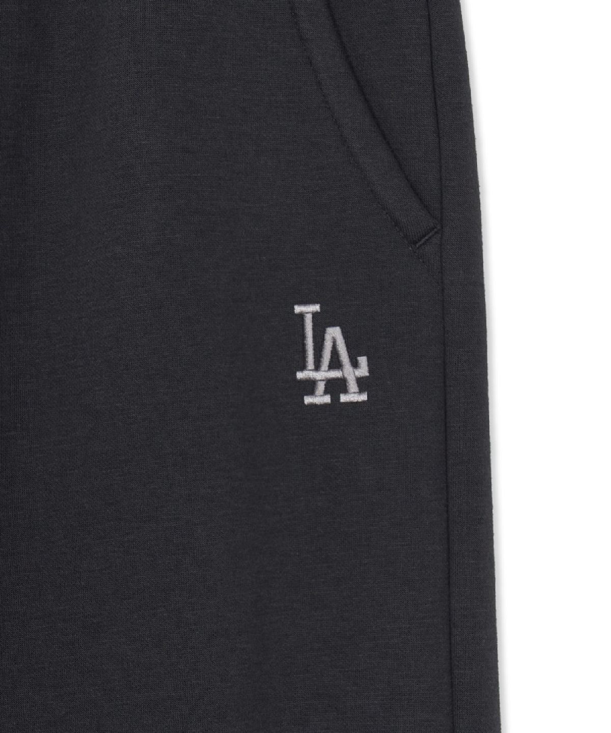 엠엘비(MLB) 여성 바시티 빈티지 힙레터링 기모 세미와이드 팬츠 LA (D.Charcoal Grey)