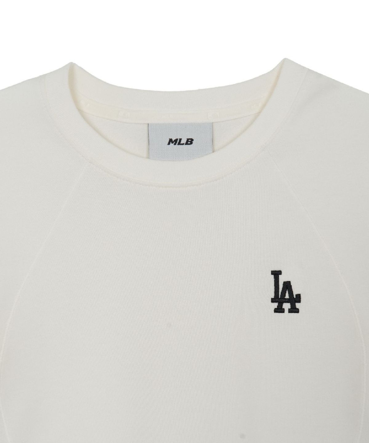 엠엘비(MLB) 여성 베이직 슬림핏 기모 긴팔 티셔츠 LA (Cream)