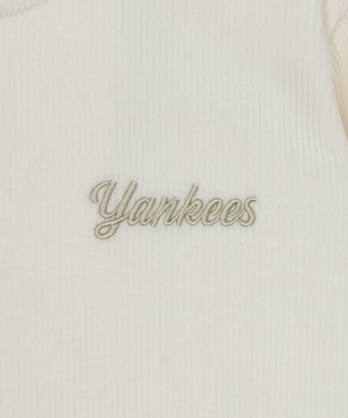 엠엘비(MLB) 여성 바시티 스몰 컬시브 벨벳 트랙탑 NY (Cream)