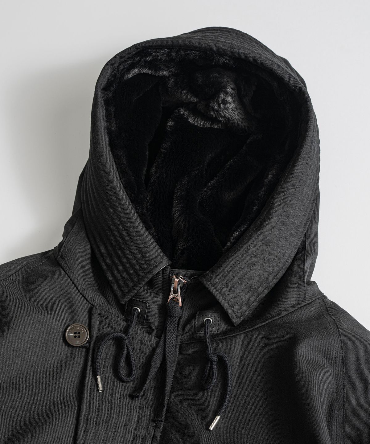 비헤비어(BEHEAVYER) W/P N3B DUCK DOWN PARKA black