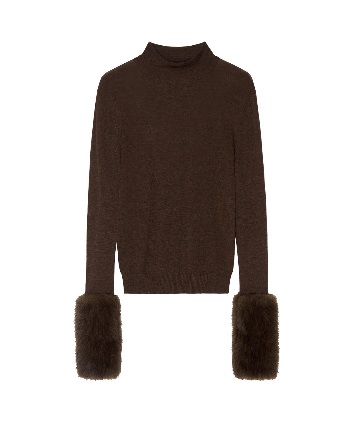 긴스키(GINSUKI) SOFT FUR  MERINO WOOL TURTLENECK KNIT (BROWN)