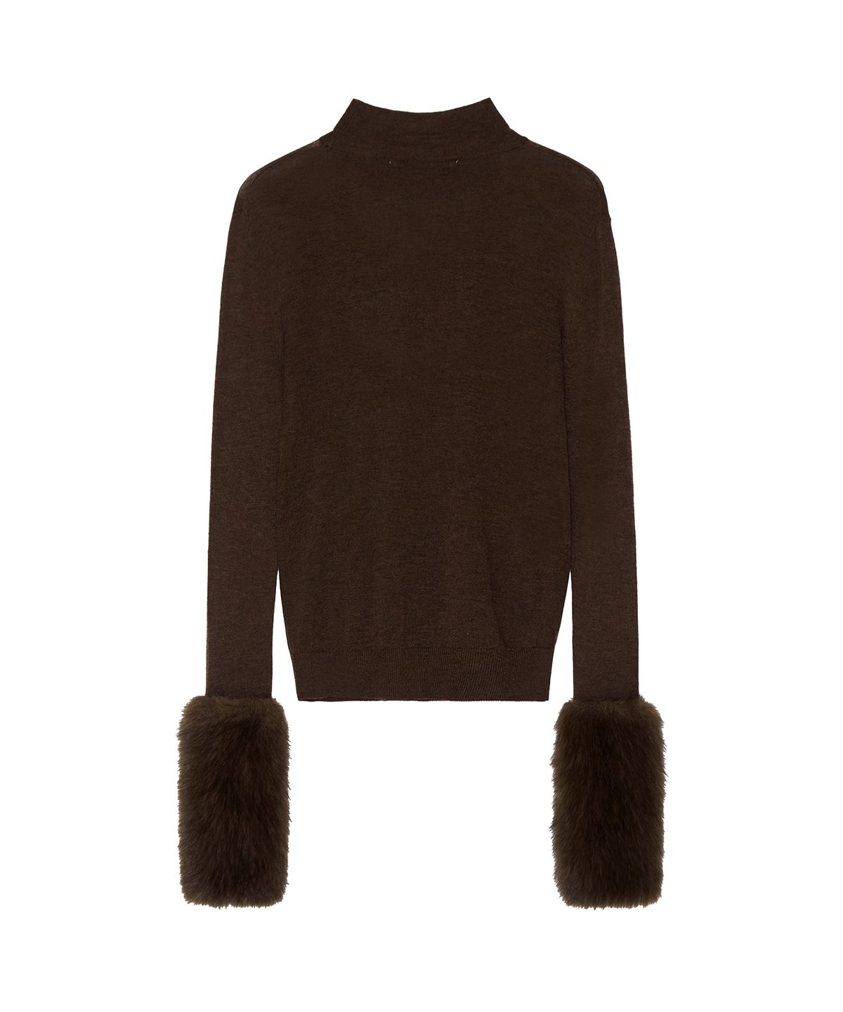 긴스키(GINSUKI) SOFT FUR  MERINO WOOL TURTLENECK KNIT (BROWN)