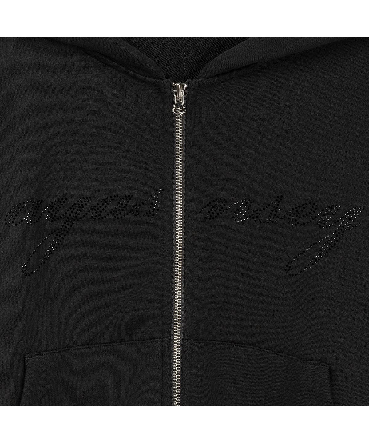아야즈앤세이(AYASNSEY) KOHI BACK CROSS LACE HOTFIX OVER HOODIE ZIP UP