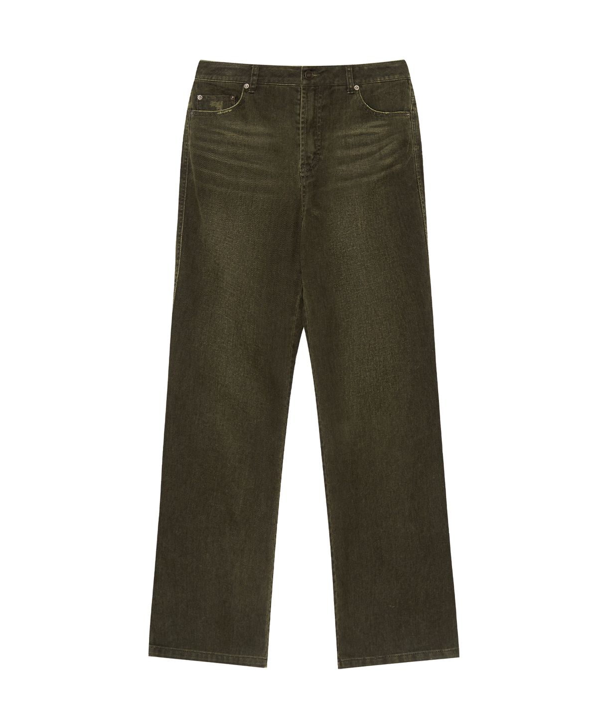 긴스키(GINSUKI) BACK STRAP VINTAGE DENIM PANTS (KHAKI)