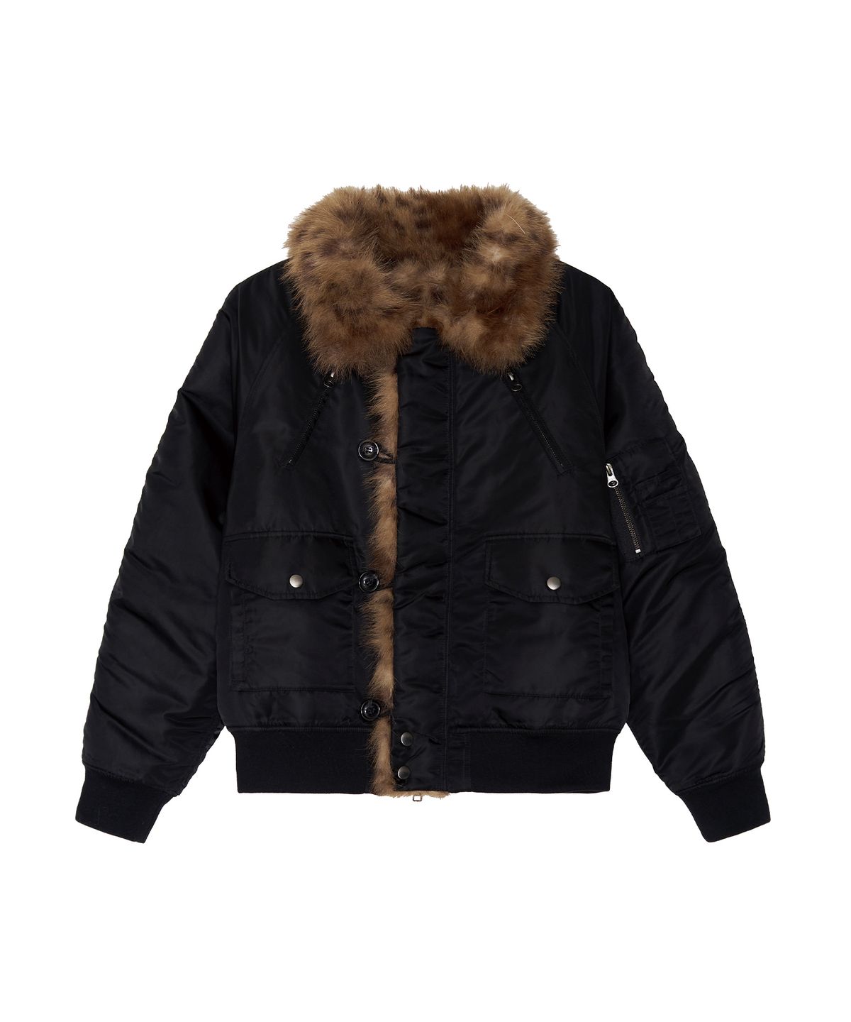 긴스키(GINSUKI) REVERSIBLE FUR MA-1 JUMPER (BLACK)